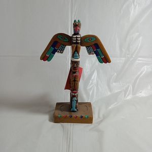 HS Quality Brann Hand Made Totem Pole Signed Numbered Vintage Tag Attached